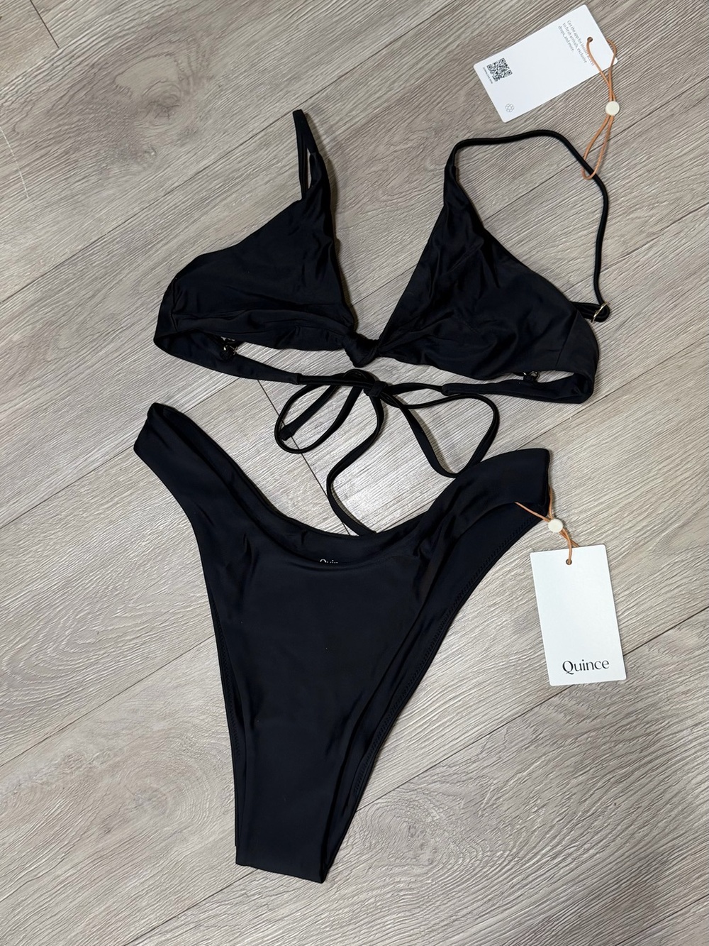 Quince Italian Black Triangle Bikini